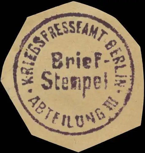 Kriegspresseamt Berlin Abteilung III