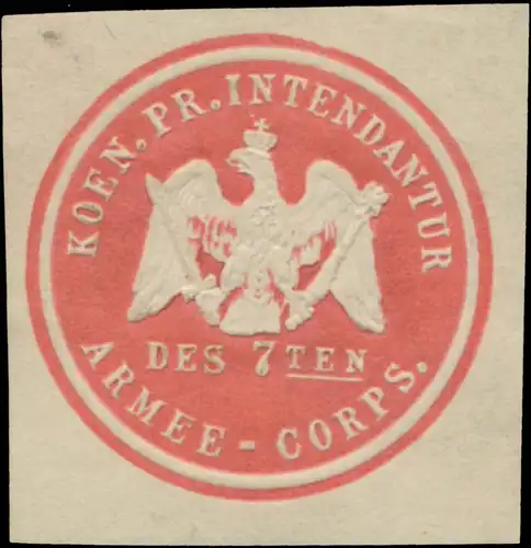K.Pr. Intendantur des 7ten Armeekorps