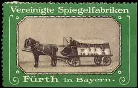 Fuhrwerk der Glaserei mit Spiegel Glas