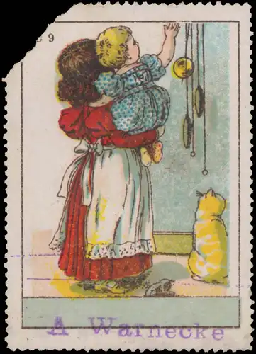 Kind mit Katze und Uhr