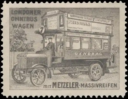 Londoner Omnibus Wagen mit Metzeler Massivreifen