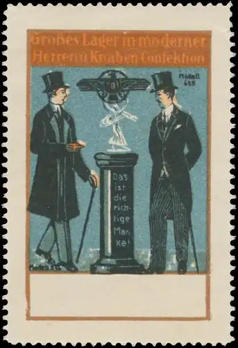 GroÃes Lager in moderner Herren und Knaben Confektion