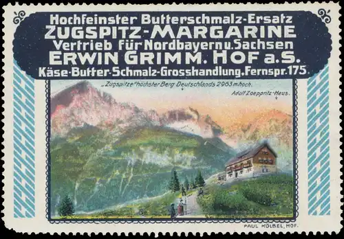 Zugspitze Adolf Zoeppritz-Haus - Zugspitz-Margarine