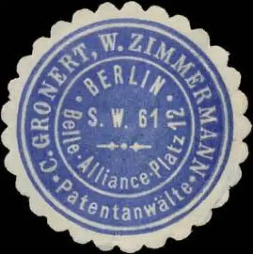 PatentanwÃ¤lte C. Gronert, W. Zimmermann