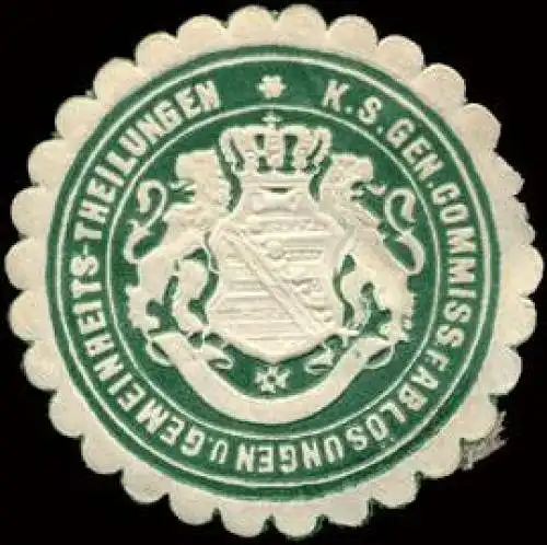 KÃ¶niglich SÃ¤chsische Gen. Commis. fÃ¼r AblÃ¶sungen und Gemeinheits - Theilungen