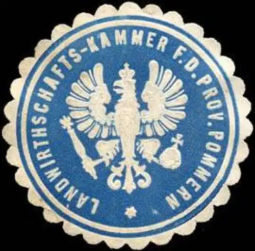 Landwirthschafts - Kammer fÃ¼r die Provinz Pommern