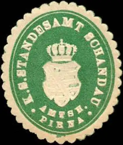 KÃ¶niglich SÃ¤chsische Standesamt Schandau - Amtsh. Pirna