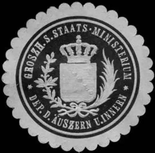 Grossherzoglich SÃ¤chsische Staats - Ministerium - Dep. des Ãuszern und Innern