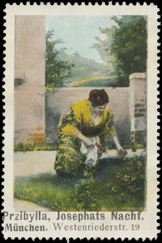 Frau pflÃ¼ckt Blumen