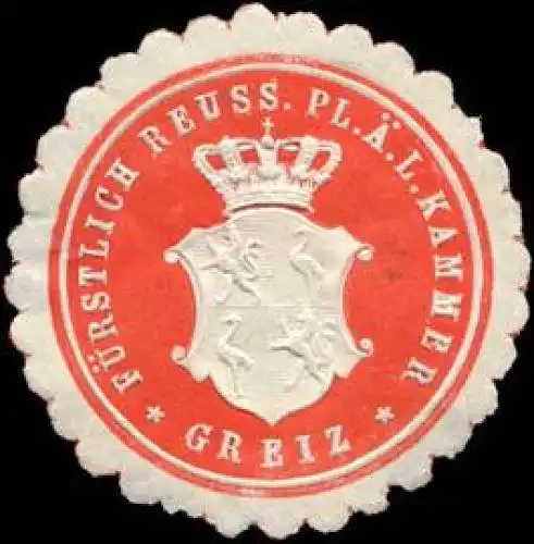 FÃ¼rstlich Reuss. Pl. Ã. L. Kammer - Greiz