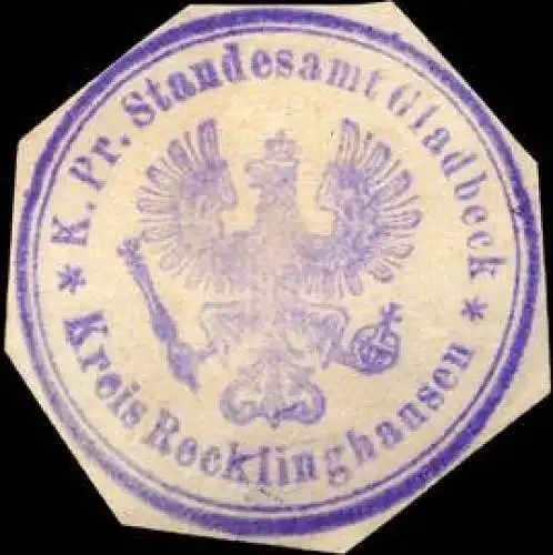 KÃ¶niglich Preussisches Standesamt Gladbeck - Kreis Recklinghausen