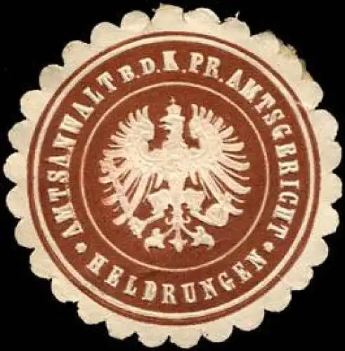 Amtsanwalt bei dem KÃ¶niglich Preussischen Amtsgericht - Heldrungen