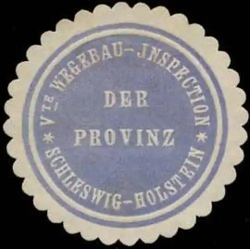 Vte Wegebau-Inspection der Provinz Schleswig-Holstein