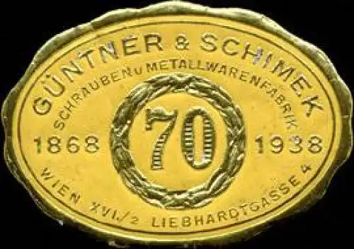 70 Jahre GÃ¼ntner & Schimek Schrauben und Metallwarenfabrik