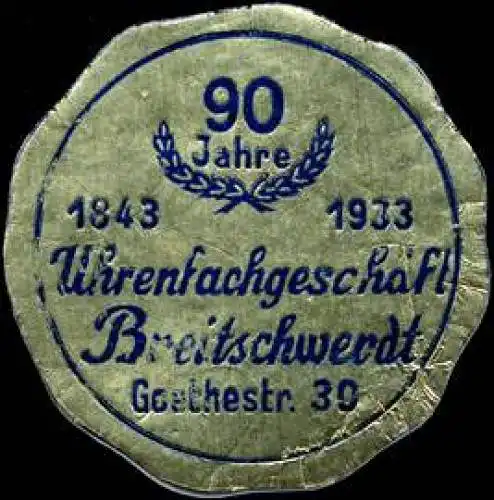 90 Jahre UhrenfachgeschÃ¤ft Breitschwerdt