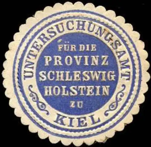 Untersuchungsamt fÃ¼r die Provinz Schleswig Holstein zu Kiel