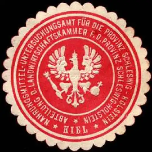 Nahrungsmittel - Untersuchungsamt fÃ¼r die Provinz Schleswig - Holstein - Kiel - Abteilung der Landwirtschaftskammer fÃ¼r die Provintz Schleswig - Holstein