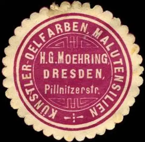 KÃ¼nstler - Oelfarben, Malutensilien H. G. Moehring - Dresden