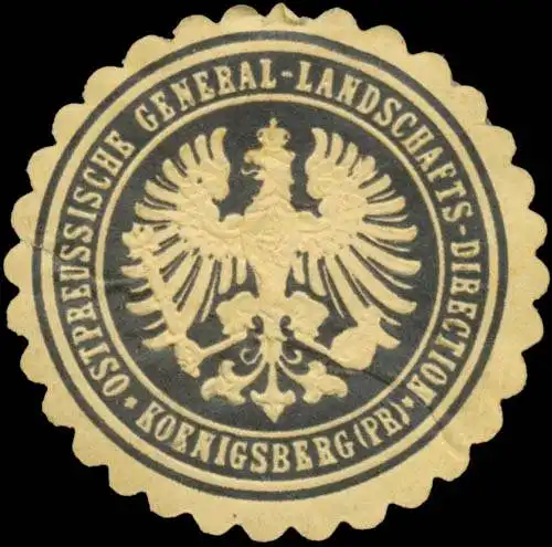 Ostpreussische General-Landschafts-Direction Königsberg/PreuÃen