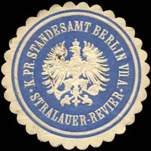 KÃ¶niglich Preussisches Standesamt Berlin VII A. Stralauer - Revier