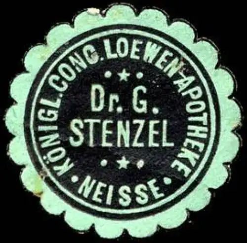 KÃ¶nigliche Conc. Loewen - Apotheke Dr. G. Stenzel - Neisse