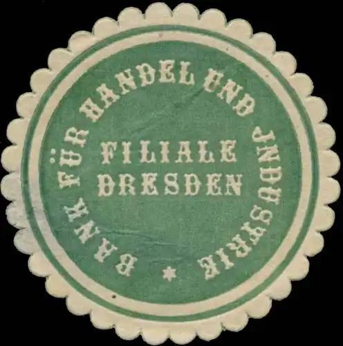 Bank fÃ¼r Handel und Industrie Filiale Dresden