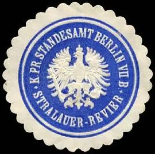 KÃ¶niglich Preussisches Standesamt Berlin VII B - Stralauer - Revier