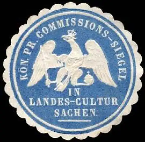 KÃ¶niglich Preussisches Commissions - Siegel in Landes - Cultur Sachen