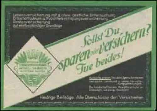 Sollst Du sparen oder versichern?