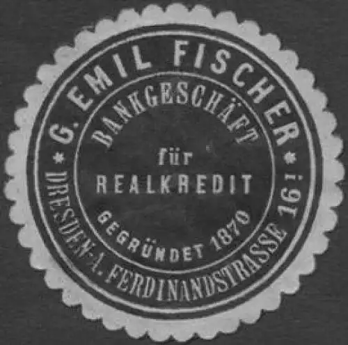 BankgeschÃ¤ft fÃ¼r Realkredit G. Emil Fischer