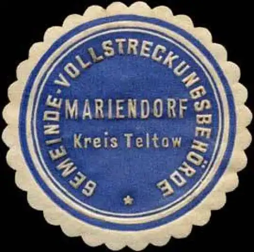 Gemeinde VollstreckungsbehÃ¶rde Mariendorf - Kreis Teltow