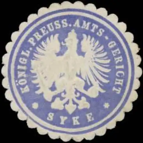 KÃ¶nigl. Preuss. Amts-Gericht Syke