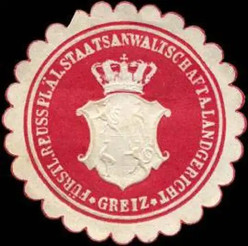 FÃ¼rstlich Reuss. Pl. Ãlt. L. Staatsanwaltschaft am Landgericht Greiz