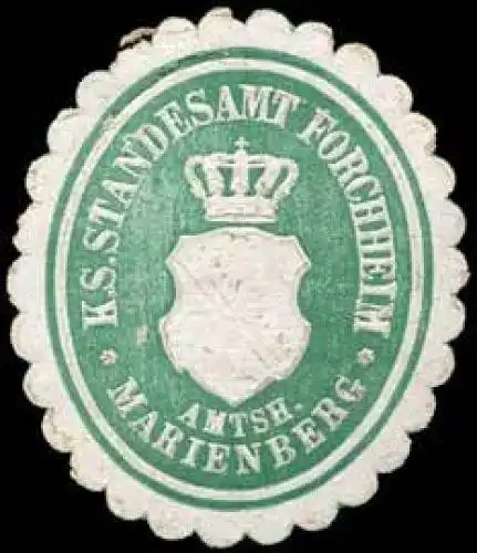 KÃ¶niglich SÃ¤chsisches Standesamt Forchheim - Amtshauptmannschaft Marienberg