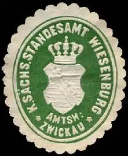 KÃ¶niglich SÃ¤chsisches Standesamt Wiesenburg - Amtshauptmannschaft Zwickau