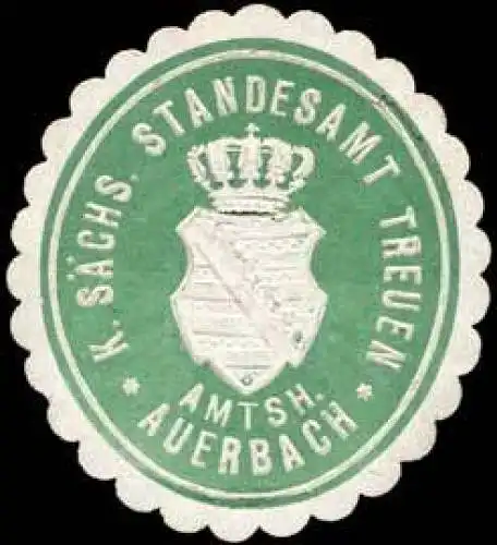 KÃ¶niglich SÃ¤chsisches Standesamt Treuen - Amtshauptmannschaft Auerbach