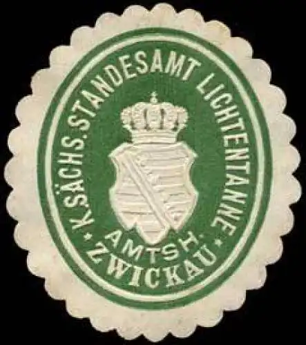 KÃ¶niglich SÃ¤chsisches Standesamt Lichtentanne - Amtshauptmannschaft Zwickau