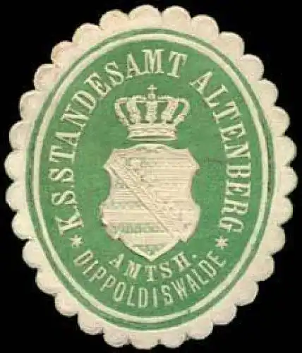 KÃ¶niglich SÃ¤chsisches Standesamt Altenberg - Amtshauptmannschaft Dippoldiswalde