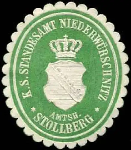 K.S. Standesamt Niederwürschnitz - Amtshauptmannschaft Stollberg