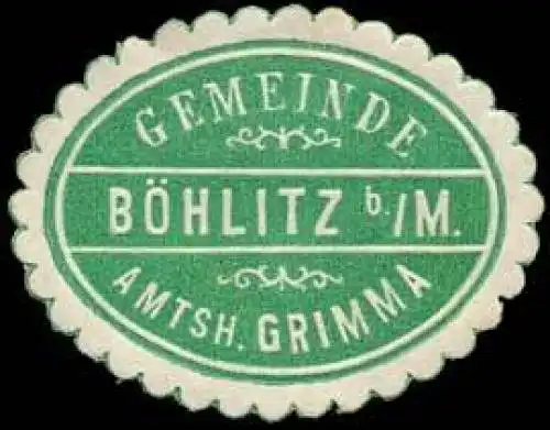 Gemeinde BÃ¶hlitz bei Mutzschen - Amtshauptmannschaft Grimma