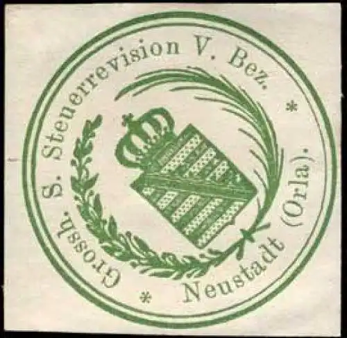 Grossherzoglich SÃ¤chsische Steuerrevision V. Bezirk - Neustadt (Orla)