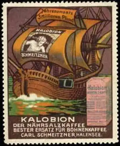 Schiff mit Kalobion-NÃ¤hrsalz-Kaffee