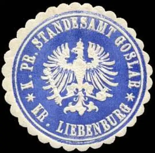 KÃ¶niglich Preussisches Standesamt Goslar - Kreis Liebenburg