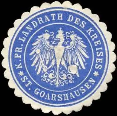 KÃ¶niglich Preussischer Landrath des Kreises - St. Goarshausen