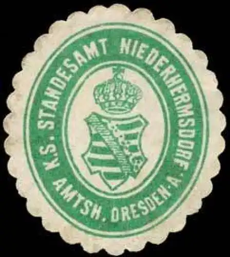 KÃ¶niglich SÃ¤chsisches Standesamt Niederhermsdorf - Amtsh. Dresden-Altstadt