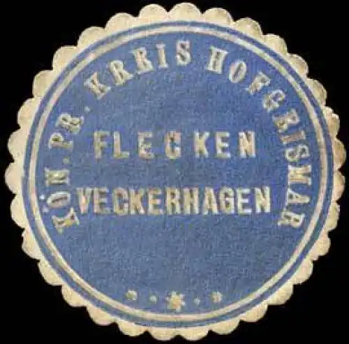 Flecken Veckerhagen - KÃ¶n. Pr. Kreis Hofgrismar