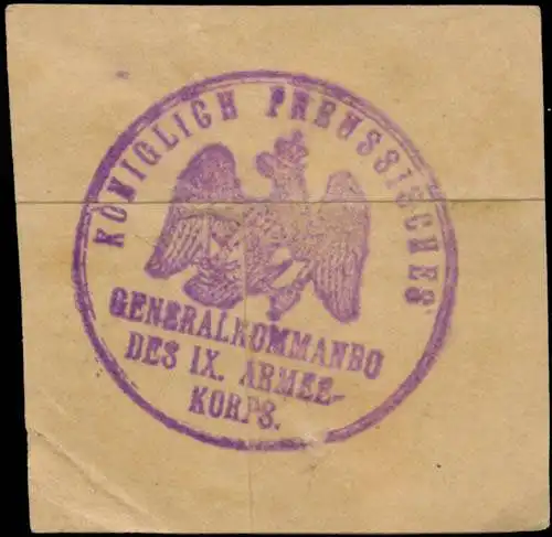 K.Pr. Generalkommando der IX. Armeekorps