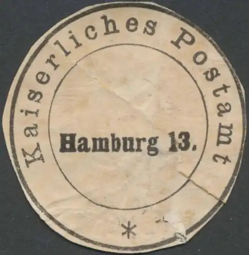 K. Postamt Hamburg 13