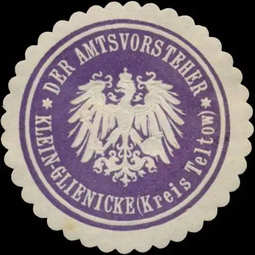 Der Amtsvorsteher Klein Glienicke Kreis Teltow