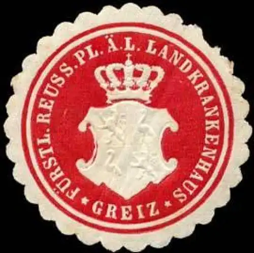 FÃ¼rstl. Reuss. Pl. Ã¤.L. Landkrankenhaus-Greiz